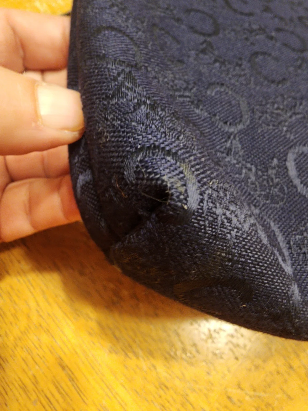 vintage item is a Celine C Macadam Horse Carriage Toiletry/Cosmetic Pouch,